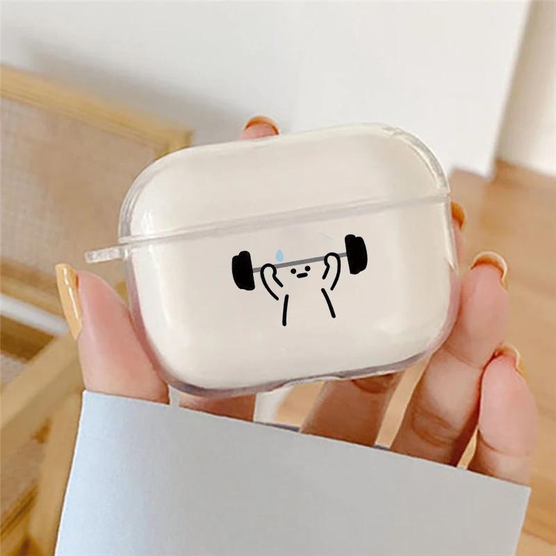 Süße Streichholzmännchen Kopfhörerhülle für Airpods 4. 3. 2 Pro Transparente Hülle für Airpod 3 1 Schutzhülle Shell Fundas