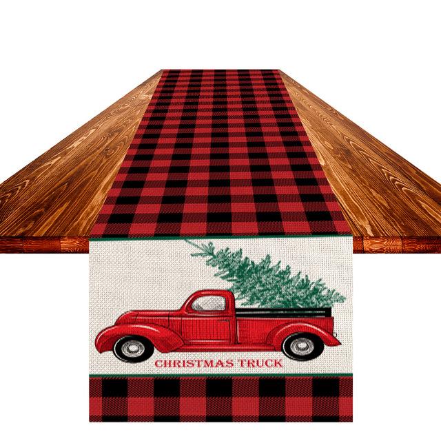 Christmas Decoration Table Runner Linen Table Runner Home Kitchen Restaurant New Year Dinner Anti -Fouling Table Runner