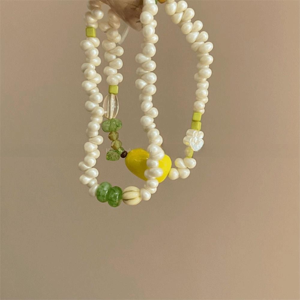 2pcs/set Exquisite Pear Bead Bracelet Sweet Bohemia Hand Chain Creative Fruit Stacked Bracelet  Gift