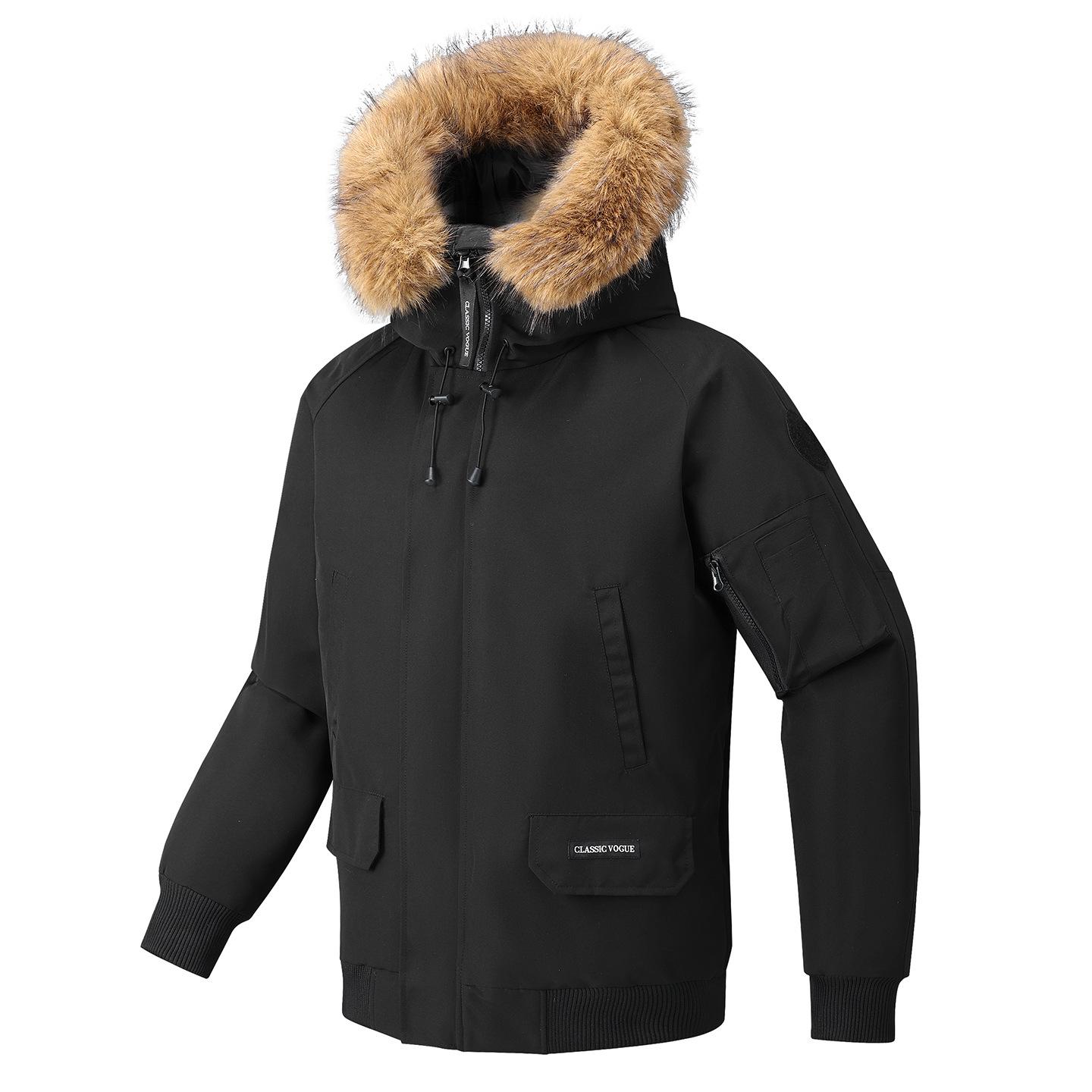 

Unisex Big Goose Winter Jacket - Cold-Resistant Short Coat for Men & Women L чорний