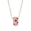 Pink Zircon Diamond Lulu Pendant Necklace - Vintage Style Women's Light Luxury Jewelry