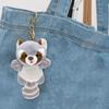 Raccoon Keychain 3D Eyes Lovely Long Tail Raccoon Doll Plushies Ornament Soft Stuffed Animal Doll for Key Ring Pendant Backpack Decoration Girls Gift