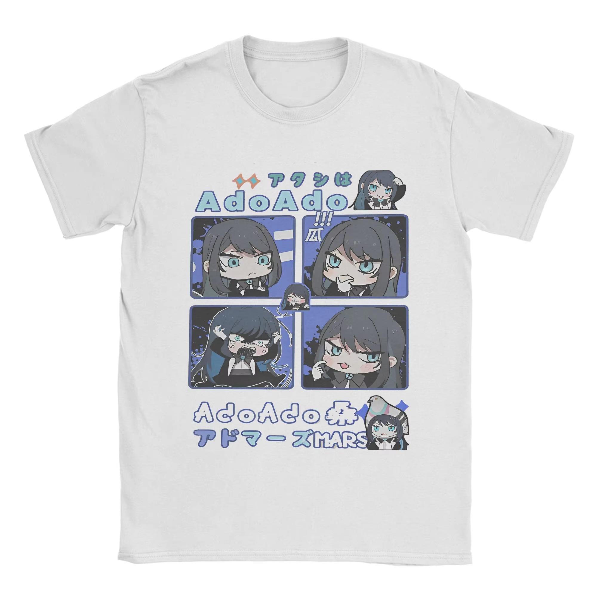 

Ado Graphic Print Autumn Pure Cotton Men s and Women s T-shirt Short Sleeve Street Fashion Trend Clothing Kawaii S