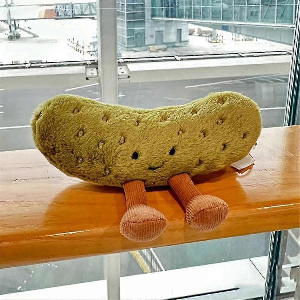 Grüne Gurken-Plüschfigur - kleines Gemüse-Kissen, Kuschel-Deko, emotional unterstützendes Kuscheltier, Geburtstagsgeschenk