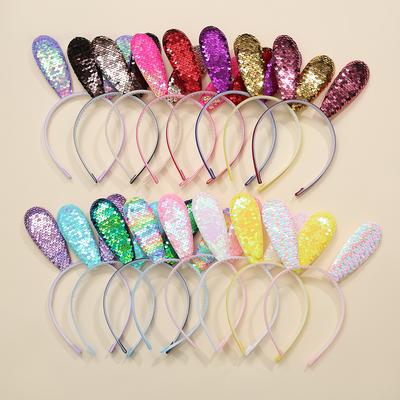 Hasenohren Stirnband Glitzer Pailletten Hase Haarband Glänzendes Stirnband Haar Metallreifen Haar Party Dekoration