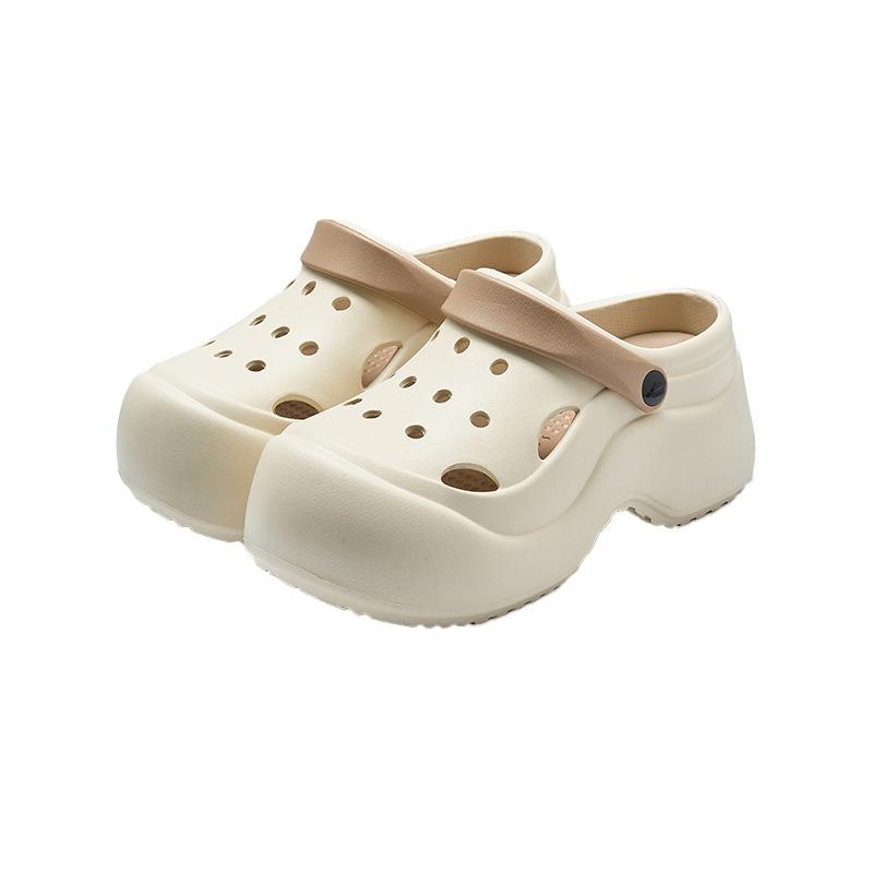 8Cm height-increasing hole shoes women's fun and funny summer new non-slip and breathable bag head slippers