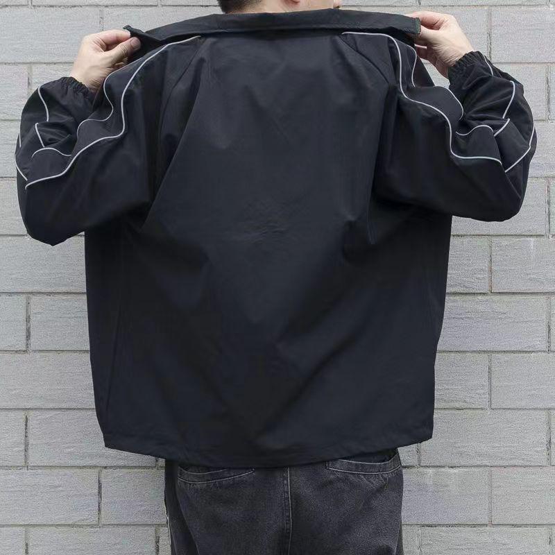 2023 Men's Spring/Autumn Korean Style Velvet Stand Collar Windproof Cardigan Jacket