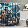 Vintage Motorcycle Shower Curtain Rustic Country Style, Perfect For Bathroom Decor Personalize With Your Text Or Design Today #H