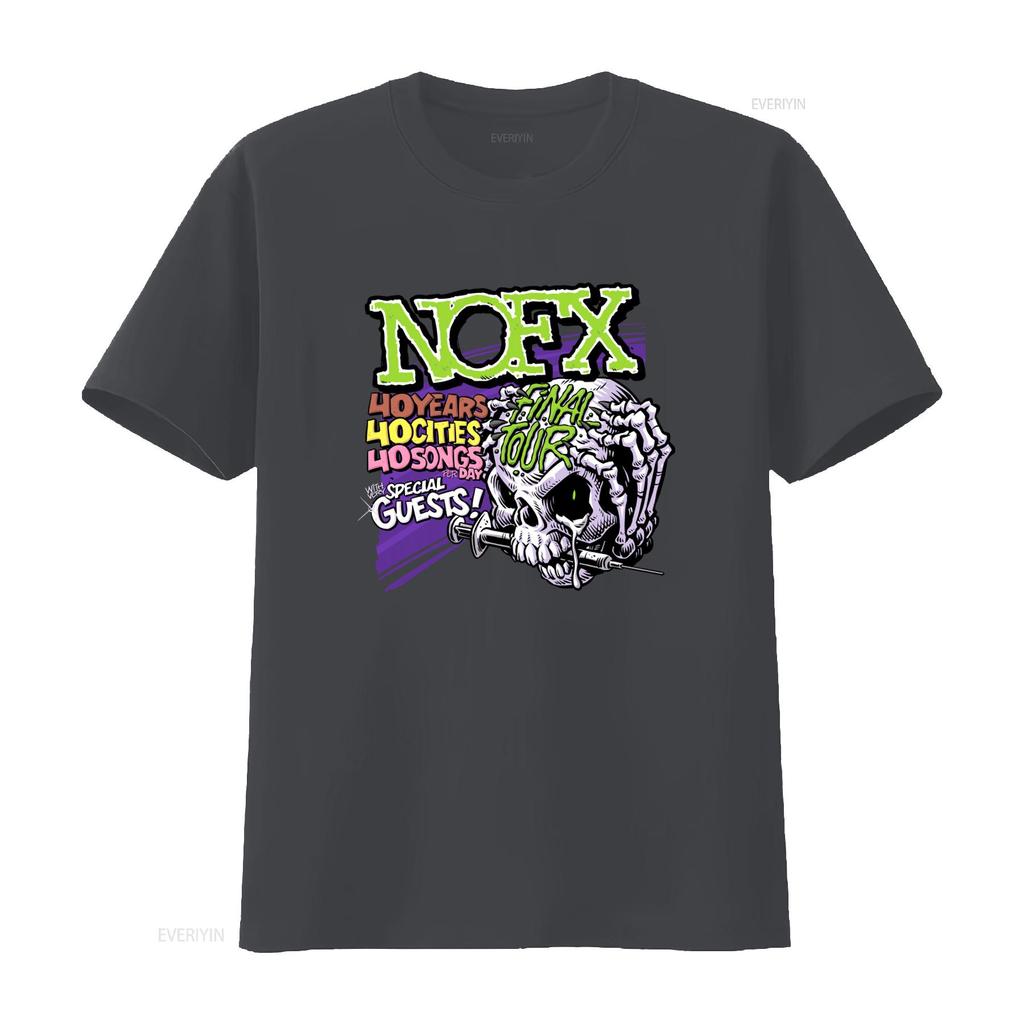 Vintage Nofx T-Shirt Final Tour 2023 Punk Rock Band 40 Jahre Städte Lieder Mit Speziellen Gästen vintage Gewaschenes Grafik-T-Shirt für Herren Weich
