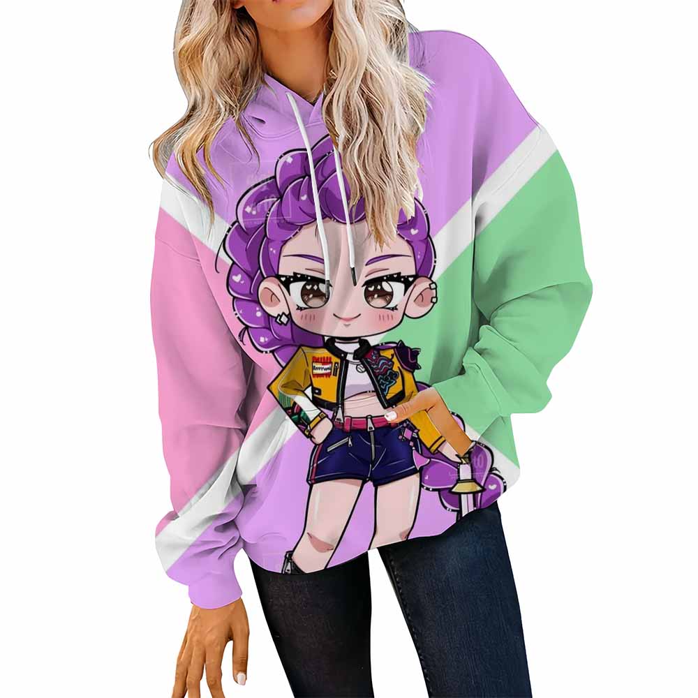 KPOP Demon Hunters Women's New Hooded Sweatshirt Oversized Soft Kangaroo Pocket Long Sleeve Autumn Winter Fashion Hoodies