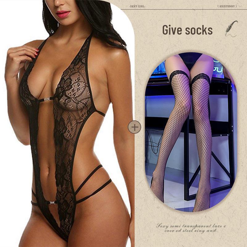 European & American Alluring See-Through Backless Lace-Up Shaping Lingerie