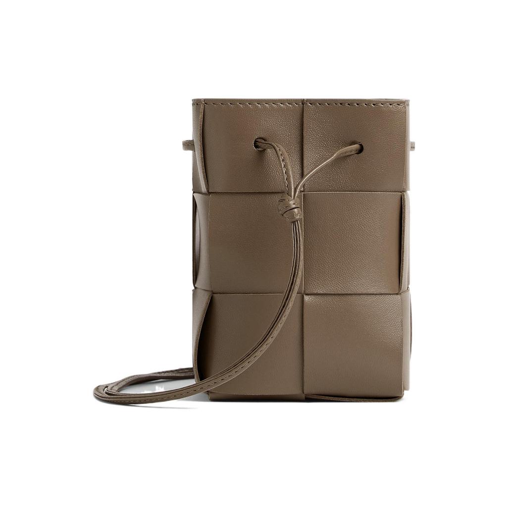 Bottega Veneta Cassette Intreccio Woven Lambskin Bucket Bag Women bags Gold Brown 680217VCQC42560