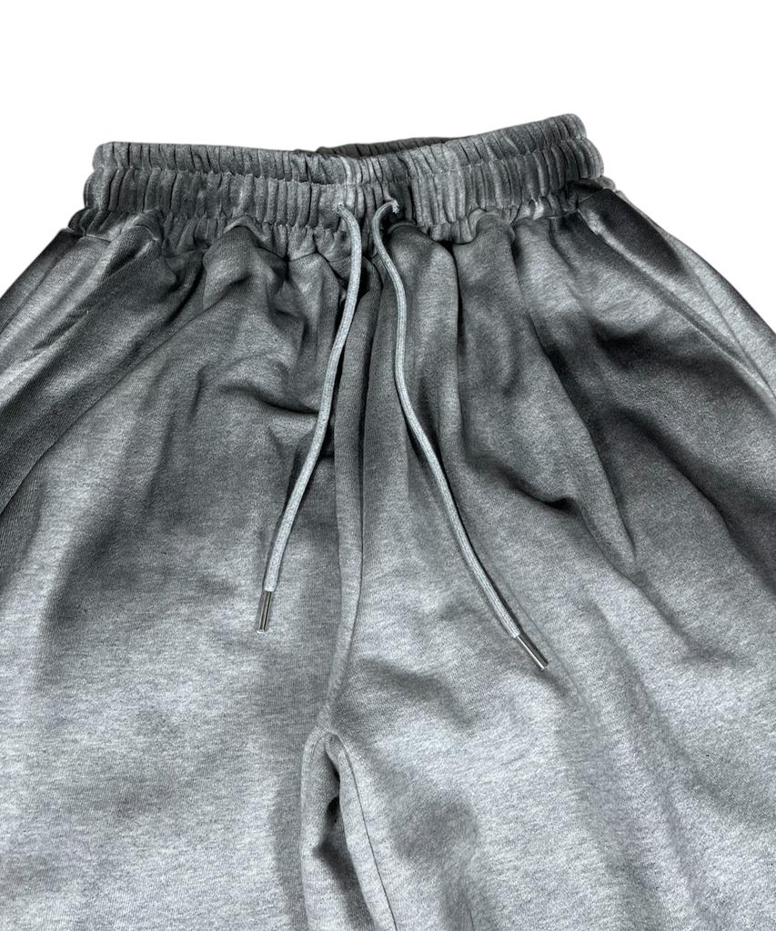 SK8ER ROCK Painting Cross Sweat Wide Pants ((Melange Gray))