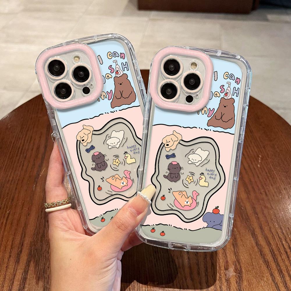 Mobile Phone Cases for iPhone 11 13 XR 15 Pro Max 12 14 Pro Max Case iPhone 16 7 Plus 8 Plus XS Max Cartoon Pattern Anti-drop Protection Shockproof