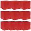 VidaXL Storage Boxes 10 Pcs Red 32x32x32 Cm Fabric
