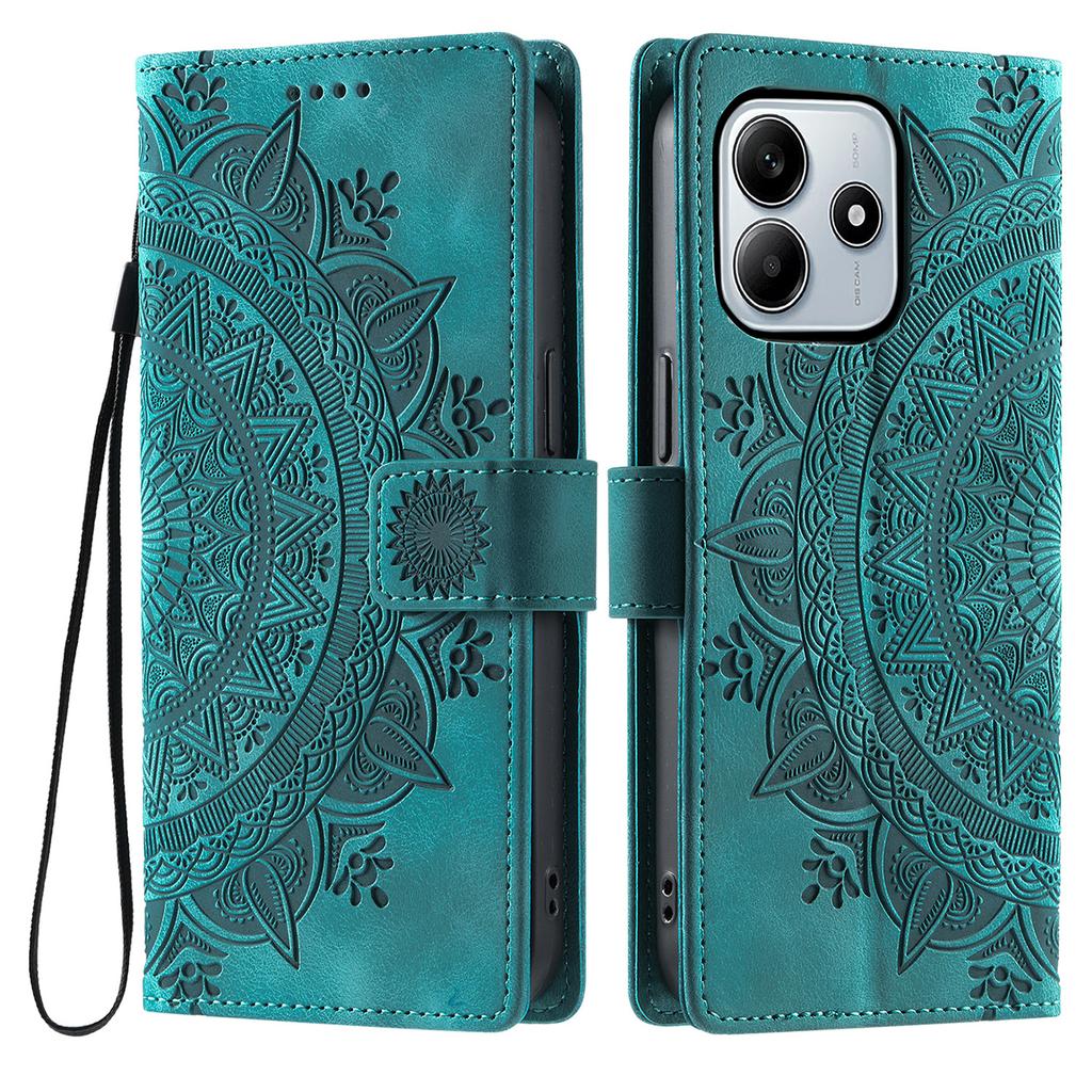Styl 018 Etui dla Xiaomi Redmi Note 14 5G z nadrukowanym totemem, skórzane etui portfelowe w dotyku skóry