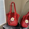 Commuter large-capacity hollow mesh bag women's summer new casual shoulder bag knitted tote bag