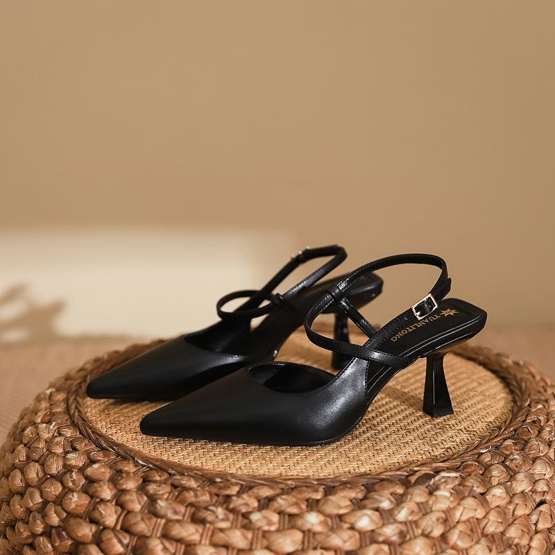 Sandals 2025 spring women's fashion single shoes pointed high heels stiletto Huizhou women's shoes 2025 spring and summer shoes
