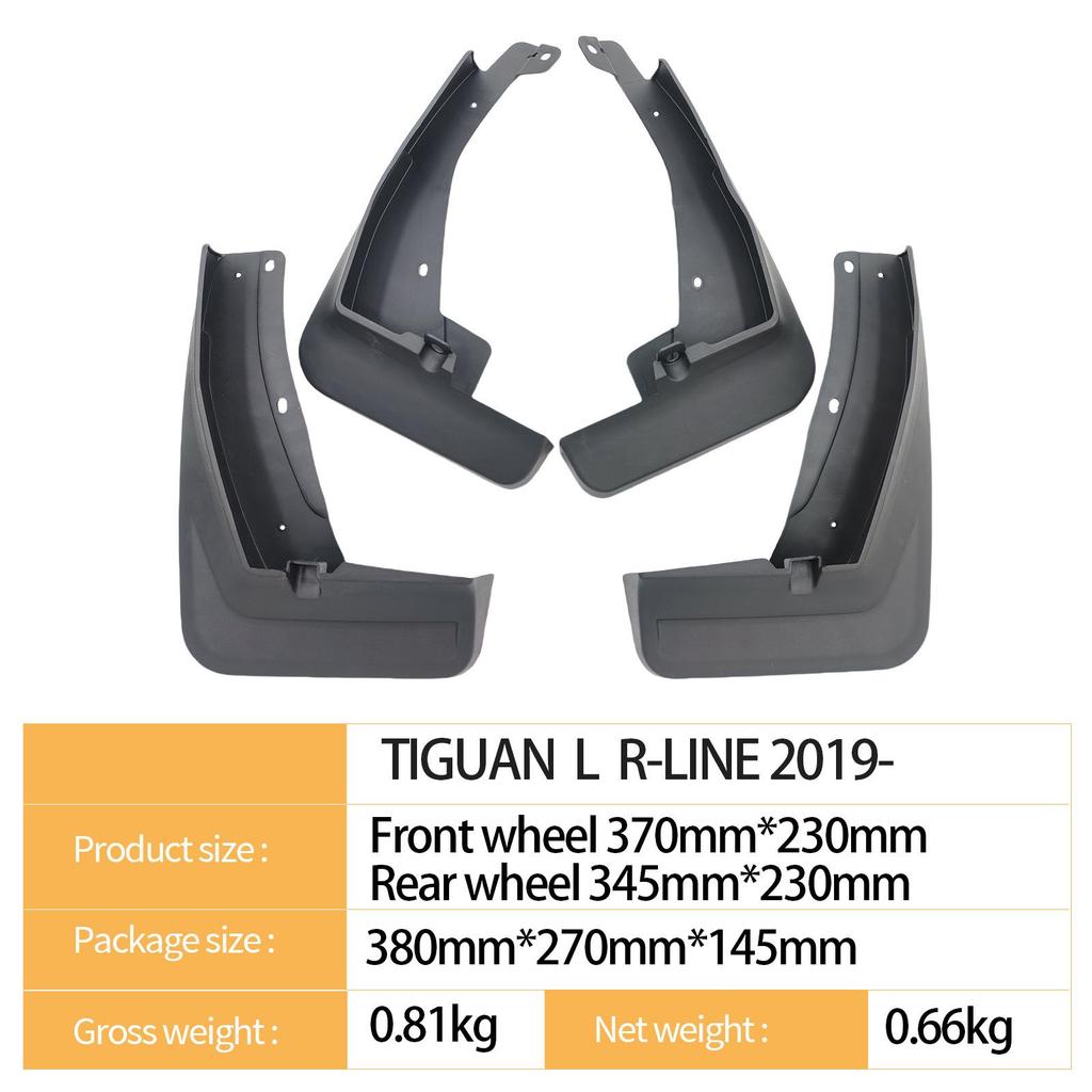 Volkswagen Tiguan L R-LINE 2019-2024 Blatníky | Přeshraniční Lapače Nečistot