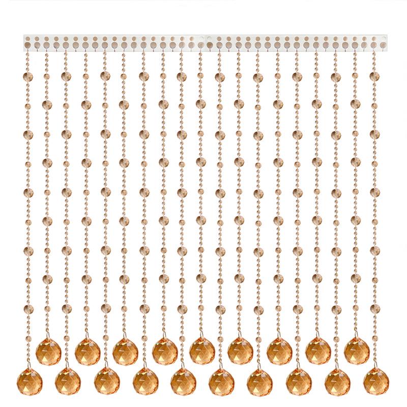Transparent Crystal Bead Door Curtain for Wedding Decoration - DIY Hanging Partition with Feng Shui Elements, No Punching Required.