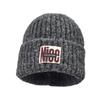 Letter Embroidery Knitted Woolen Hat Thickened Ear Protection Hat Fashion Skullies Cap  Winter