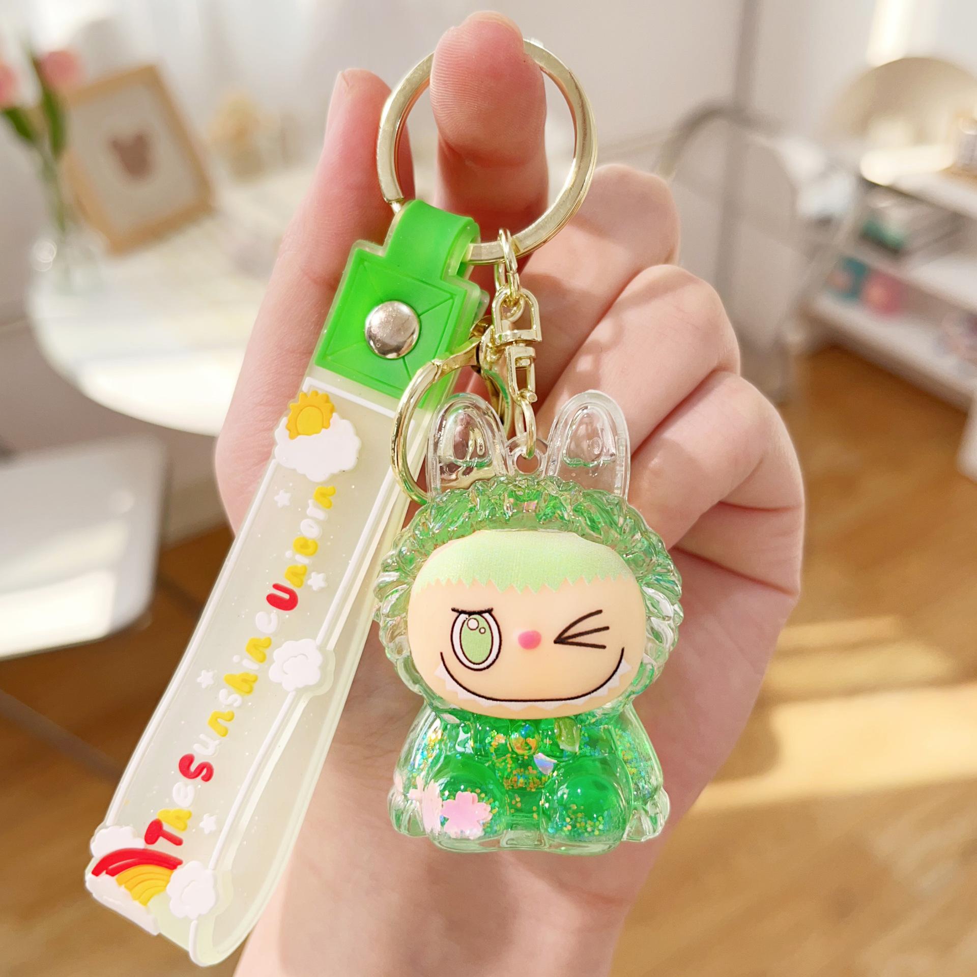 

Акриловый брелок с масляным перетекающим песком, мини, для сумки, маленький кулон, брелок для ключей