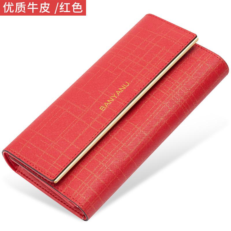 Portofel Nou 2025 Damă Pliabil Triplu din Piele Naturală Spațios Minimalist Clutch cu Sloturi pentru Carduri Design Elegant