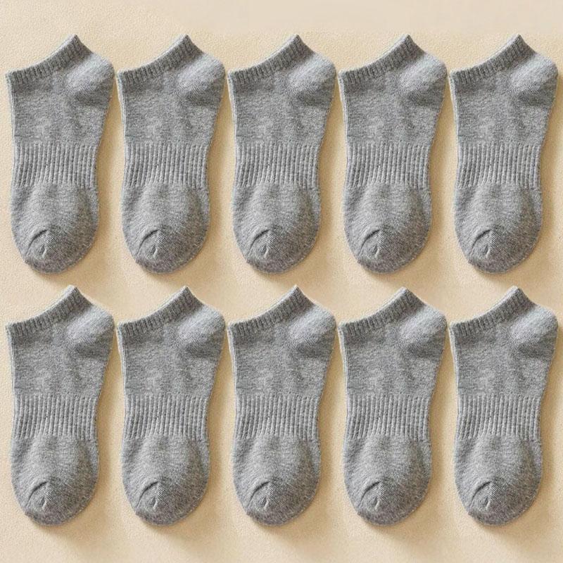 Women's Socks Soft Cotton Breathable Ankle Short Socks Spring Summer Solid Color White Black Anti-slip Boat Sock For Men