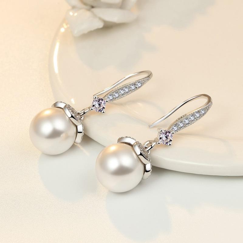 Lindon Kolczyki ze stopu miedzi z cyrkoniami Kolczyki wiszące dla kobiet Prezenty weselne