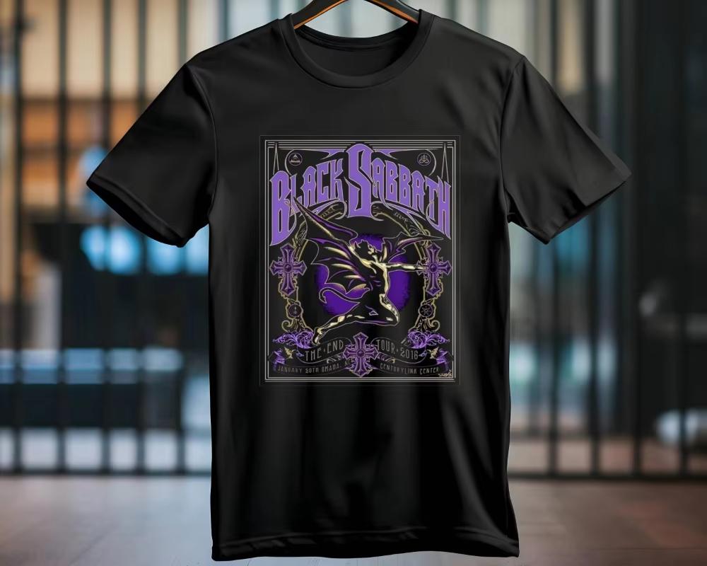 2025 Black Sabbath Aston Villa Rückseite Die Letzte Show Bedrucktes Kurzarm Sommer Baumwolle Rundhals T-Shirt Locker Herren Damen Druck
