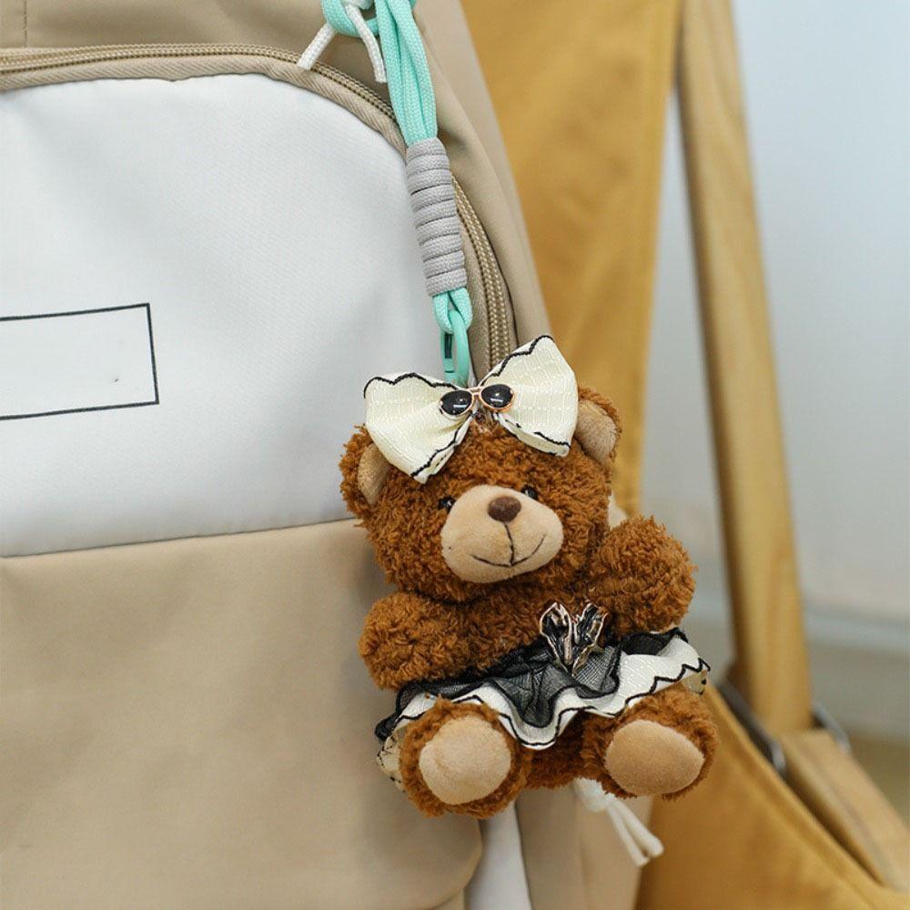 Cute Plush Bear Pendnat Ornaments Car Key Ring Lovely Stuffed Dolls  Backpack Decor