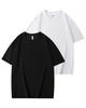 [SHOREKEEPER] 8oz Men's Short-Sleeve T-Shirt, 2-Pack, Double-Yarn 100% Cotton, Thick, Oversized Fit, Durable, Opaque, Drop Shoulder, American Casual S