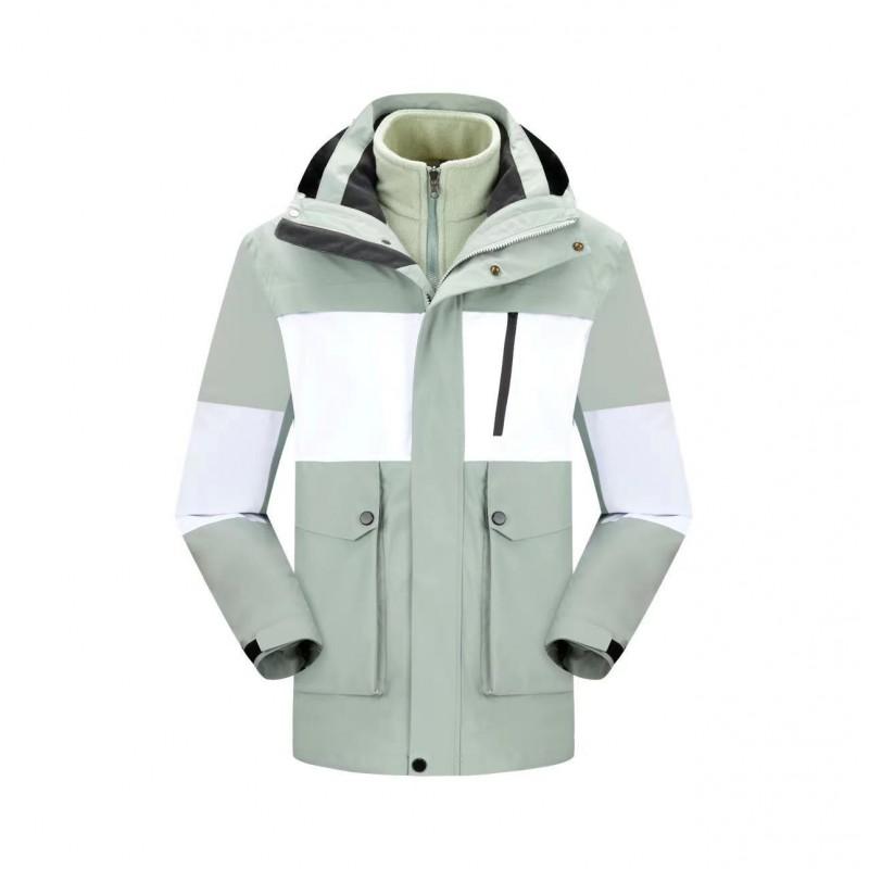 Men Women 3-in-1 Waterproof Windproof Hiking Jacket With Removable Fleece Liner Winter Outdoor Camping Skiing