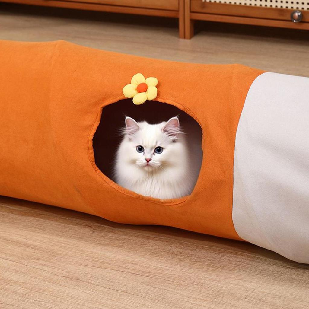 Foldable Cat Tunnel Toy with Ball Self-entertainment Cat Tent Interactive Cat Tunnel Scratch-Resistant for Training