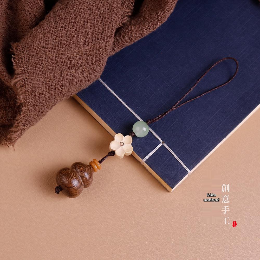 Agarwood & Sandalwood Phone Charm: Exquisite USB Lanyard Pendant with High-End Luxury Feel