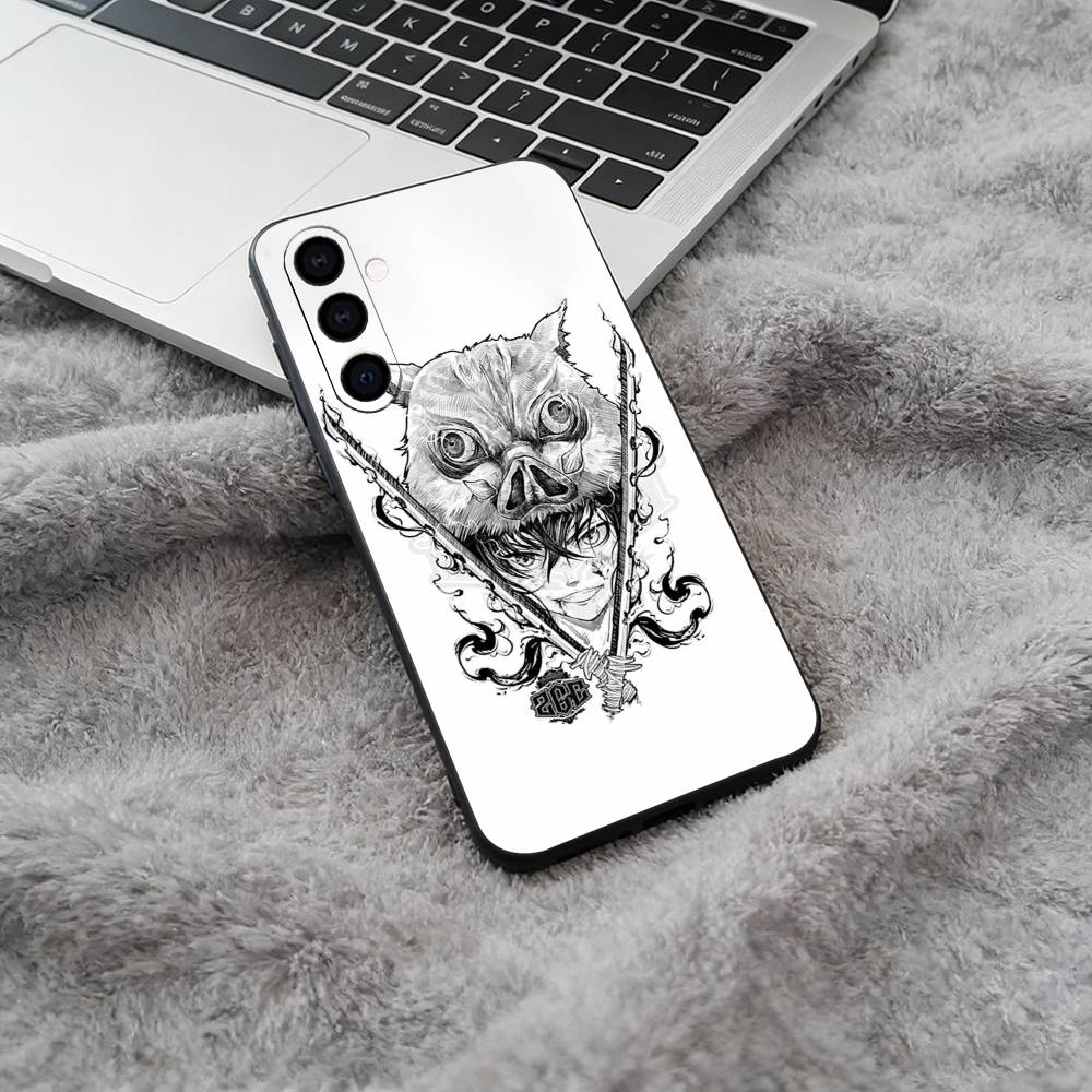 Popular Anime D-Demon Slaye Soft Silicone Phone Case for Samsung Galaxy A73/A71/A72/A70/A53/A52/A51 - Black