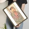 Vintage Mucha Style Flower Girl Metal Wall Art European Decorative Painting for Living Room