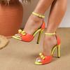 Eilyken Sexy Elegant Butterfly-knot Thin High Heels Women Sandals Street Style Buckle Strap Stripper Prom Summer Shoes Size: 42