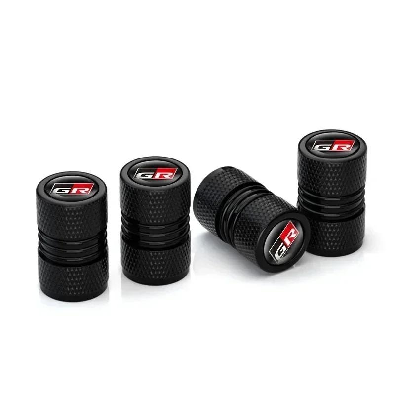 For Toyota ad114Pcs Car Valve Caps for Toyota GR Sport Yaris Rav4 Avensis Auris Camry Sequoia C-hr Wheel Tires Air Tyre Stem Protective Covers