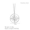 Minimalist Titanium Steel Compass Necklace: Versatile Unisex Pendant On a Short Stainless Steel Clavicle Chain