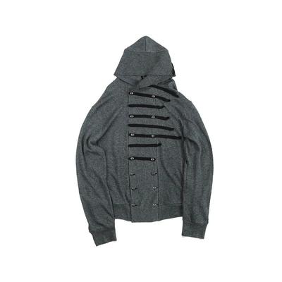 Oversized Hooded Sweatshirt With Single-Row Button Detail Streetwear Unisex Pullover Top