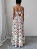 Elegant Floral Print Spaghetti Strap Long Dress - Summer Women's Fashion 2026