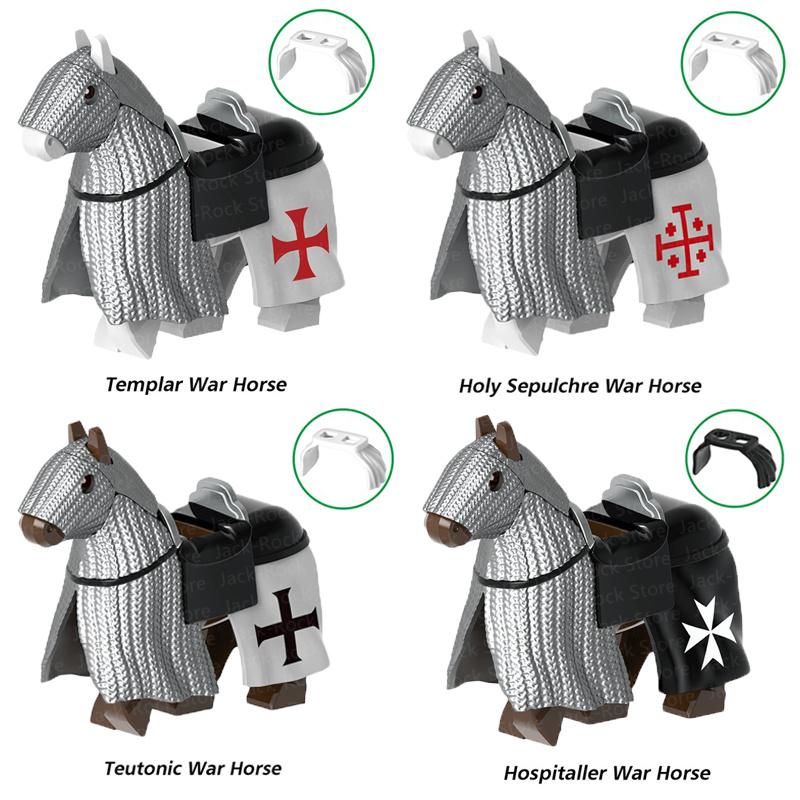 Medieval Zoo Building Blocks Character Accessories Mounts Animals Deer Elephants Camels Wolves Warhorses Bricks Toy Gifts K080