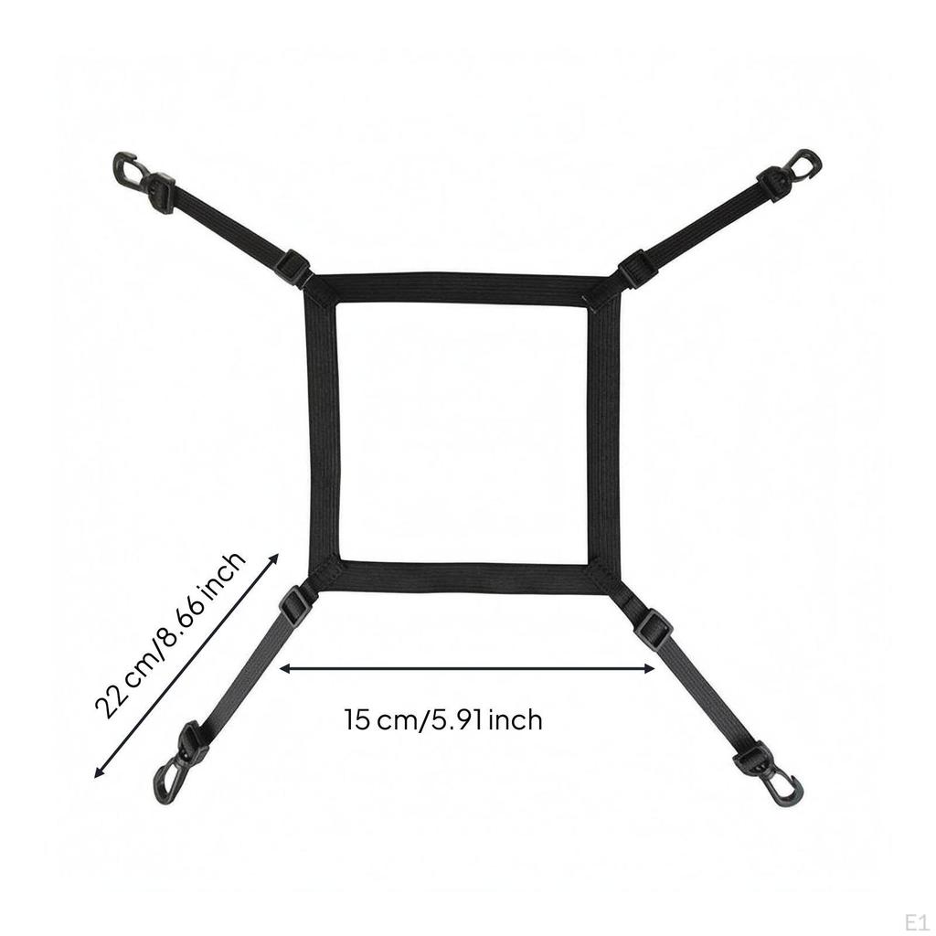 Helmet Holder for Backpack Square Design Gear Attachment Strap Adjustable Mesh Storage Bag