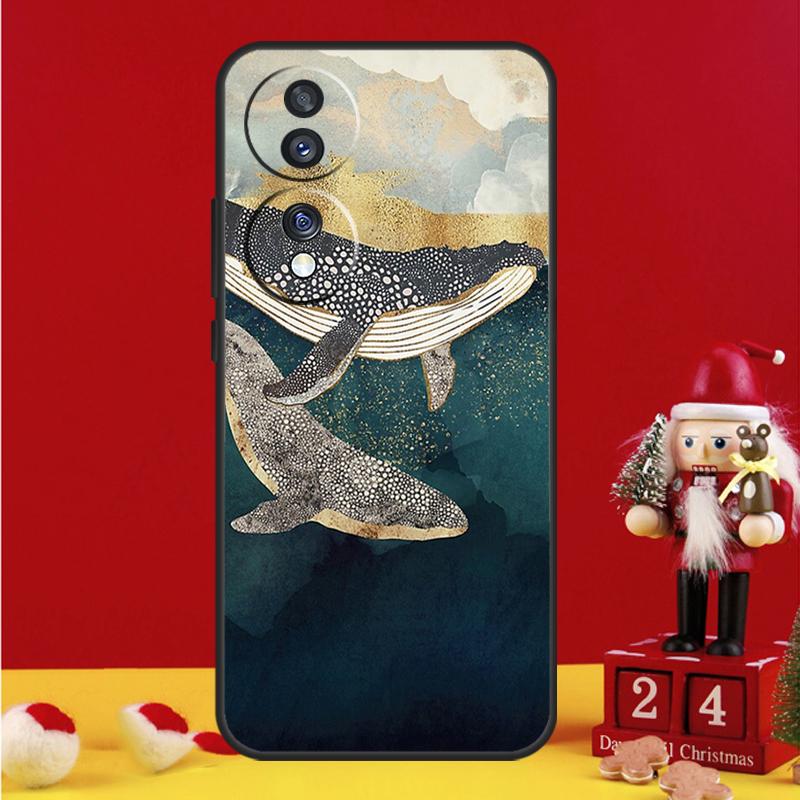 Cartoon Whale Case For Honor Magic 5 6 7 8 Pro Honor 200 400 50 70 90 Lite X8b X8c X9a X9b X9c Win RT Cover