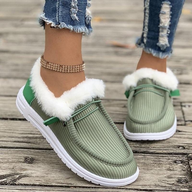 Wish Autumn and Winter Fashion Velvet Warm One Pedal Cotton Shoes Large Size Women's Shoes