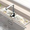 1 pz Tappetino Assorbente per Rubinetto Lavello Floreale, Tappetino di Drenaggio, Lavello Cucina Bagno, Tappetino di Drenaggio da Banco, Lavabo in Fango Diatomaceo, Tappetino Tagliabile ad Asciugatura Rapida
