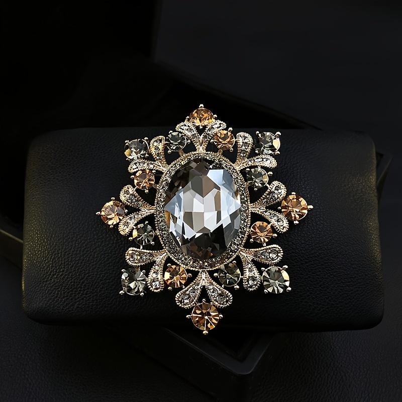 

Vintage Elegant Women daily wear Imitation Crystal Flower Pin Brooch Fashion Lady Banquet Party Jewerly Coat Accessories белый