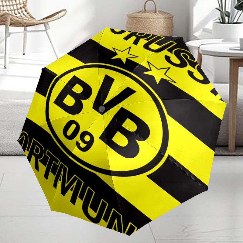 Borussia Dortmund Theme Automatic Umbrella, Lightweight & Portable, 8 Rib, Perfect for Outdoor Travel, Birthdays, Christmas, Gifts.