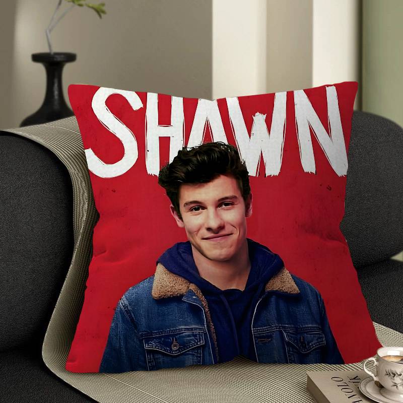 S-Shawn-Mendes Pop-Melodic Office Cushion Pillowcase Car Cushion Cover45X45CM Lumbar Pillowcase Sofa Pillowcover